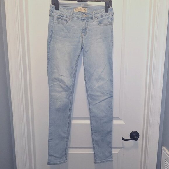 Hollister Super Skinny Light Wash Rinse Low Rise Denim Jeans Pants 5R 5 27x31 - Picture 1 of 3